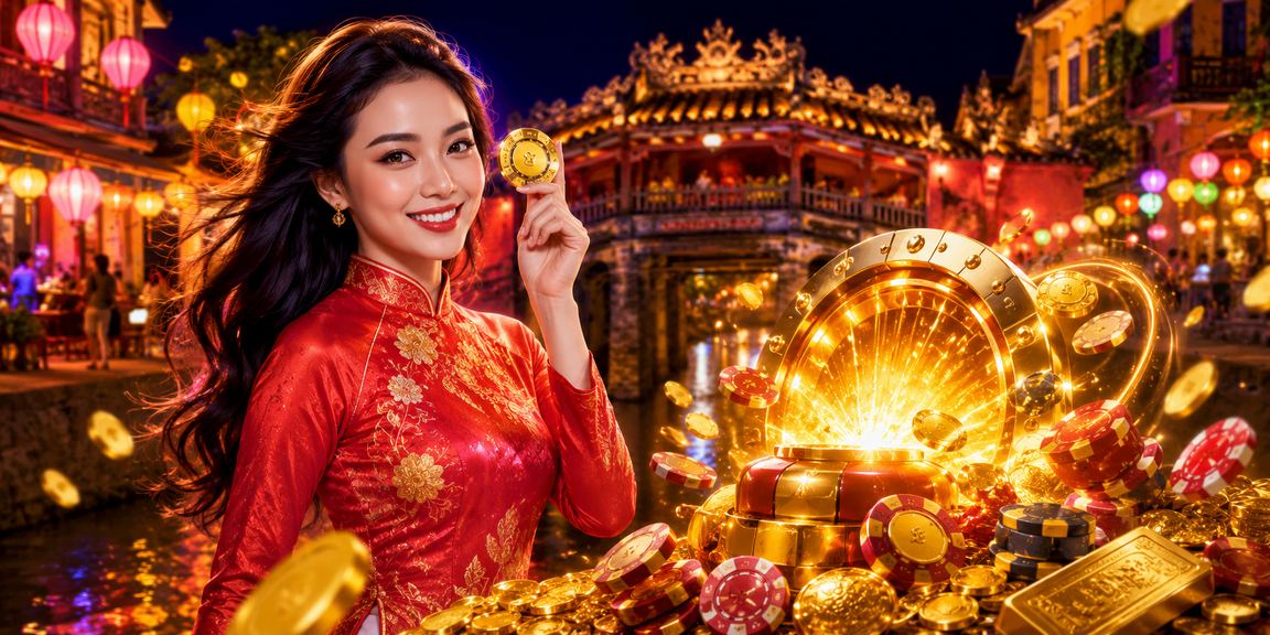 Người chơi mặc áo dài trải nghiệm cá cược tại Hội An