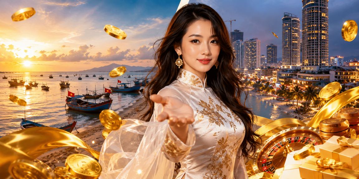 Người phụ nữ mặc áo dài tham gia cá cược trực tuyến tại bãi biển Mũi Né